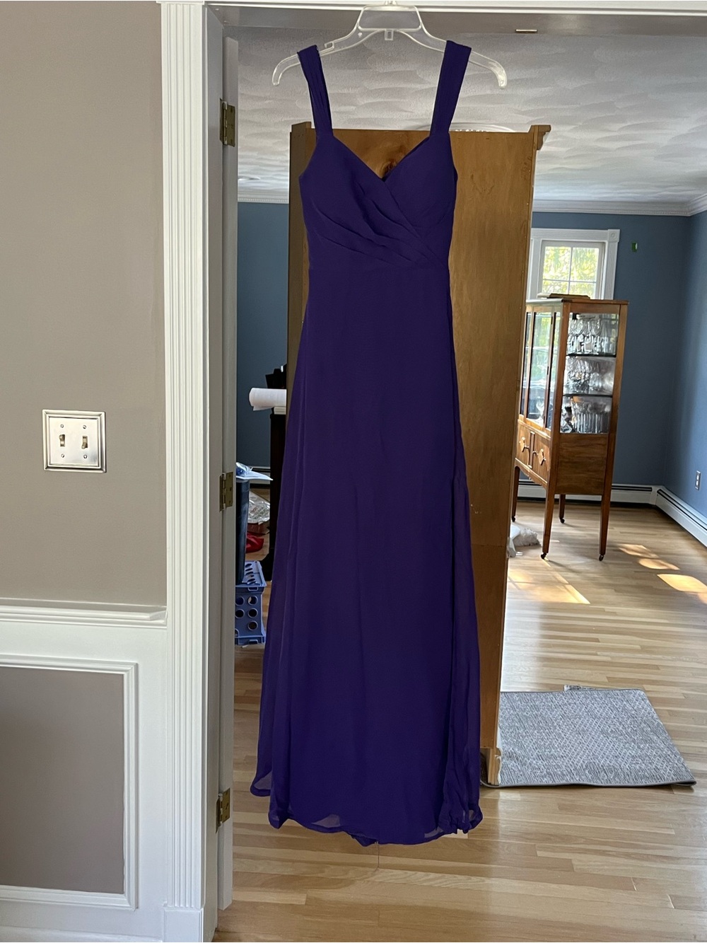 Azazie Deep Purple V-Neck Sleeveless Maxi Dress